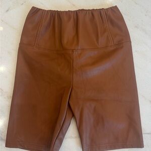 NWT Crescent Vegan Leather Biker Shorts